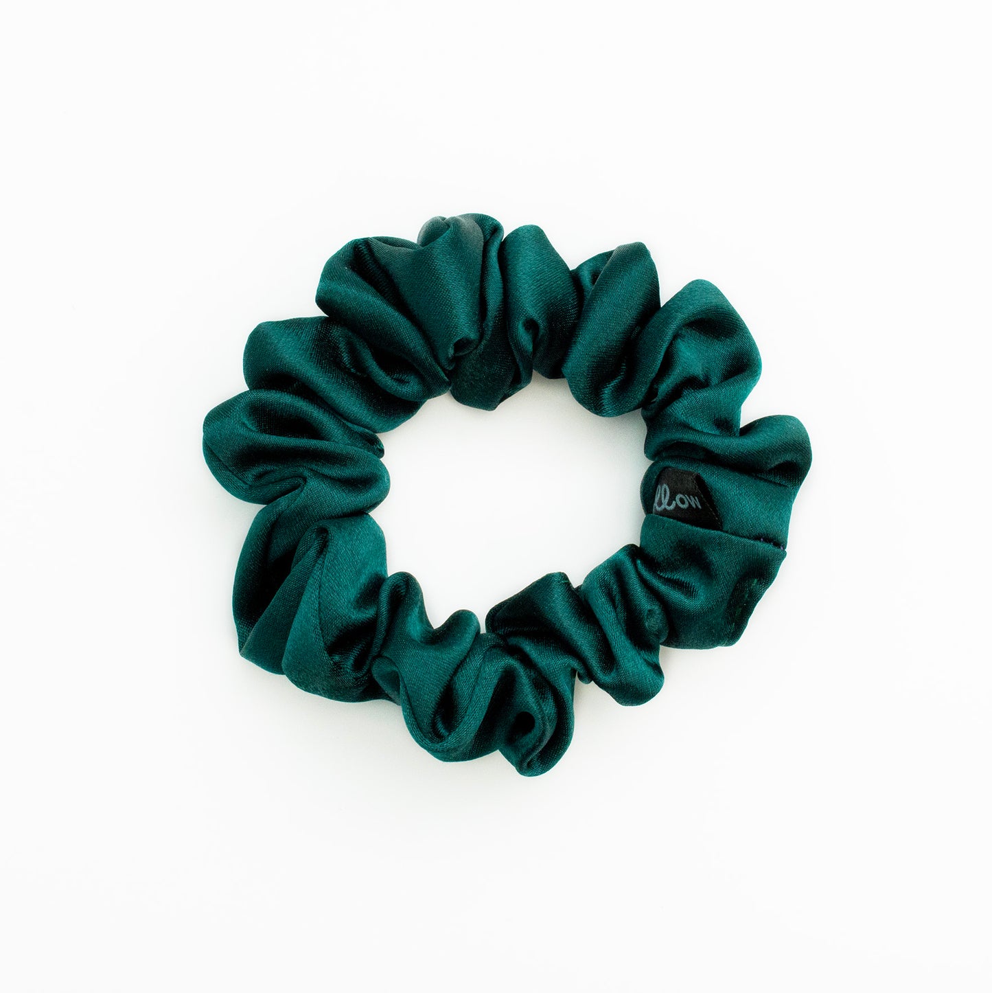 mini chouchou vert foret satin