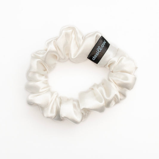 mini chouchou blanc satin