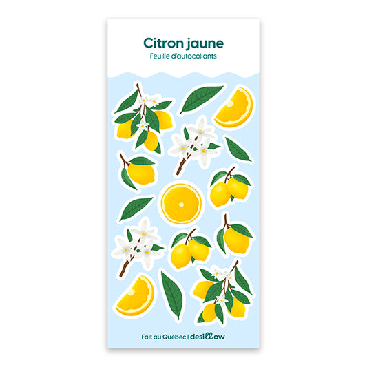 Feuille d'autocollants Citron